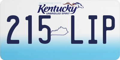 KY license plate 215LIP