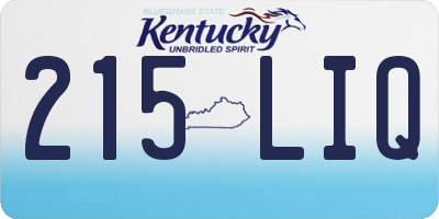KY license plate 215LIQ