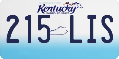 KY license plate 215LIS
