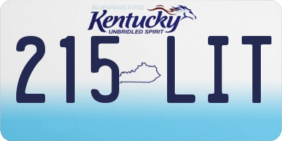 KY license plate 215LIT