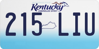 KY license plate 215LIU