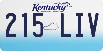 KY license plate 215LIV