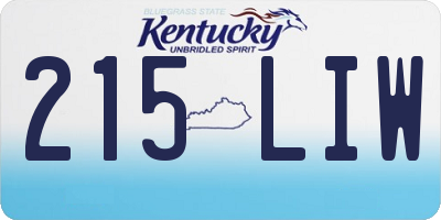 KY license plate 215LIW