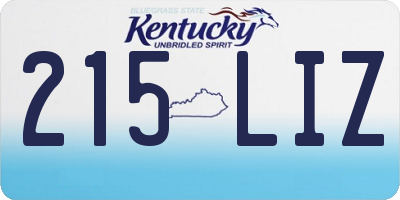 KY license plate 215LIZ