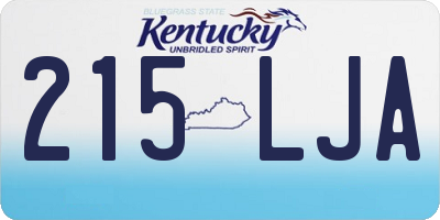 KY license plate 215LJA