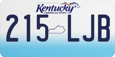 KY license plate 215LJB