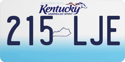 KY license plate 215LJE