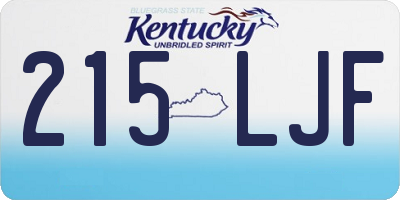 KY license plate 215LJF