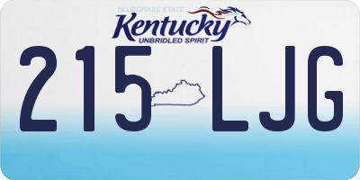 KY license plate 215LJG