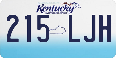 KY license plate 215LJH