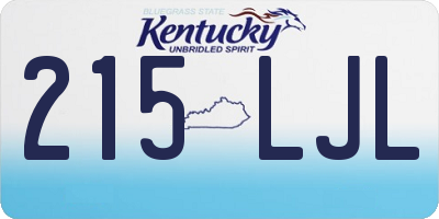 KY license plate 215LJL
