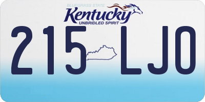 KY license plate 215LJO