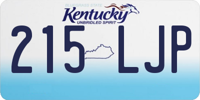 KY license plate 215LJP