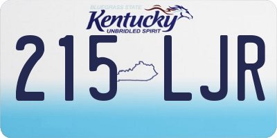 KY license plate 215LJR