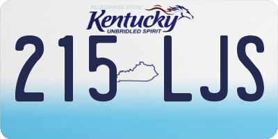 KY license plate 215LJS
