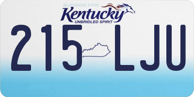 KY license plate 215LJU