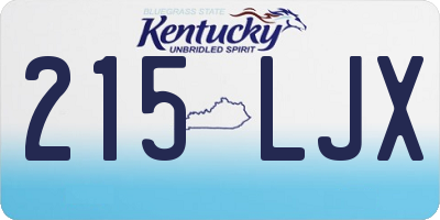 KY license plate 215LJX