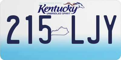 KY license plate 215LJY