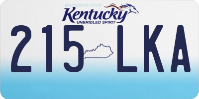 KY license plate 215LKA
