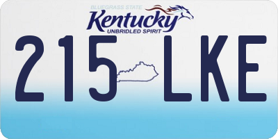 KY license plate 215LKE
