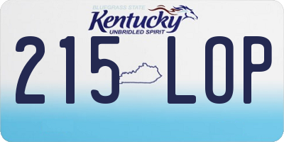 KY license plate 215LOP