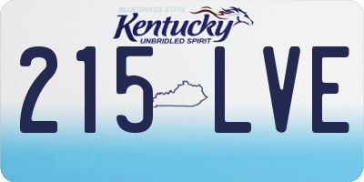 KY license plate 215LVE