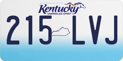 KY license plate 215LVJ