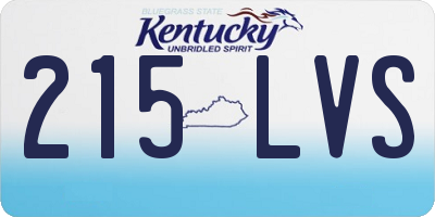 KY license plate 215LVS