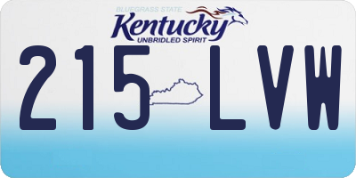 KY license plate 215LVW
