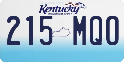 KY license plate 215MQO