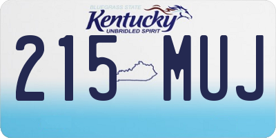 KY license plate 215MUJ