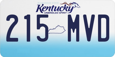 KY license plate 215MVD