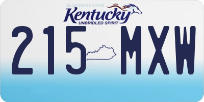 KY license plate 215MXW