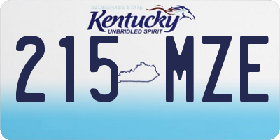 KY license plate 215MZE