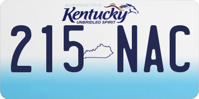 KY license plate 215NAC