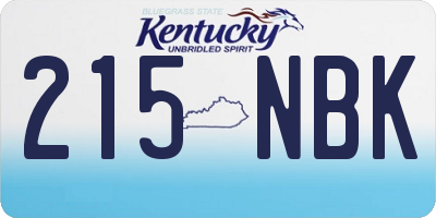 KY license plate 215NBK