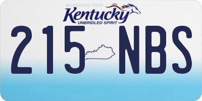 KY license plate 215NBS
