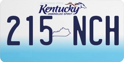 KY license plate 215NCH