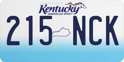 KY license plate 215NCK