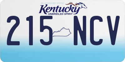 KY license plate 215NCV