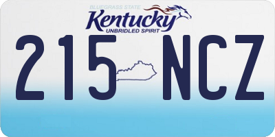 KY license plate 215NCZ