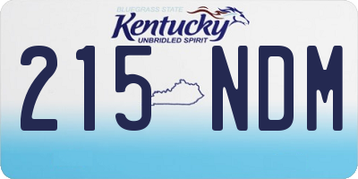 KY license plate 215NDM