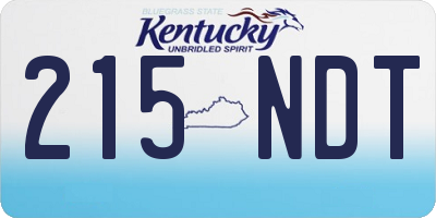 KY license plate 215NDT
