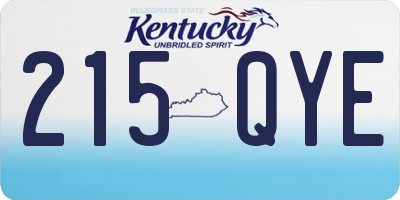 KY license plate 215QYE