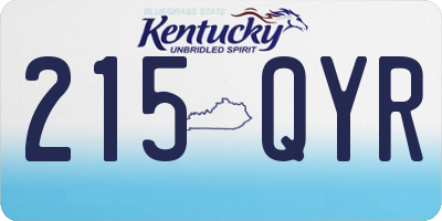 KY license plate 215QYR