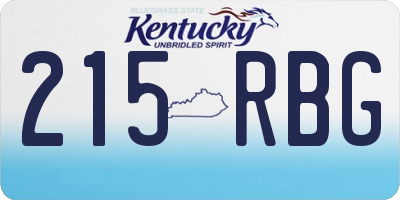 KY license plate 215RBG