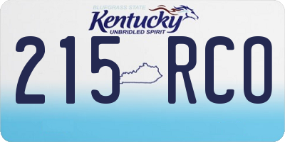KY license plate 215RCO
