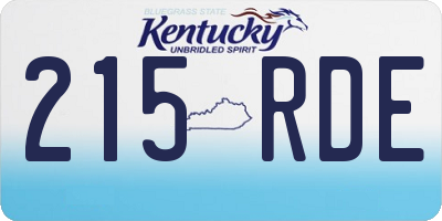 KY license plate 215RDE
