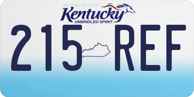 KY license plate 215REF