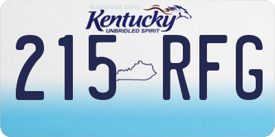 KY license plate 215RFG